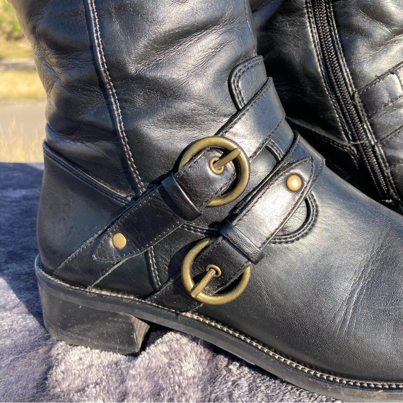 Paul Green, Black Leather Knee-High Boots, Size 9.5 - Picture 4 of 11